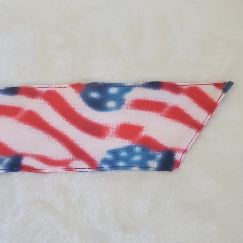 NWT Adidas Alphaskin Tie Headband American Flag Red White Blue Unisex